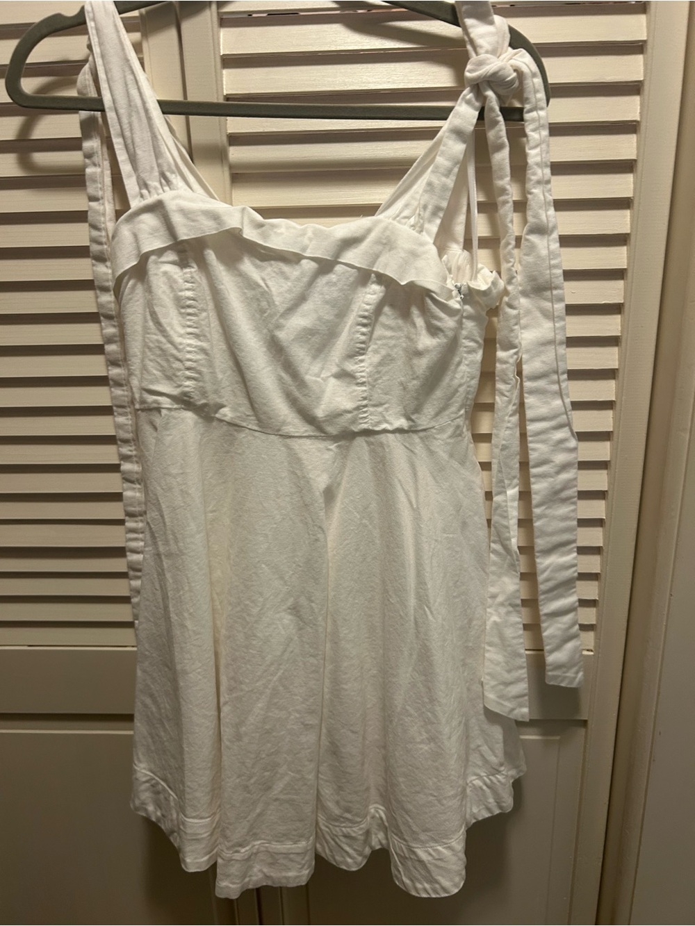 Vici White Tie-Shoulder Mini Sundress